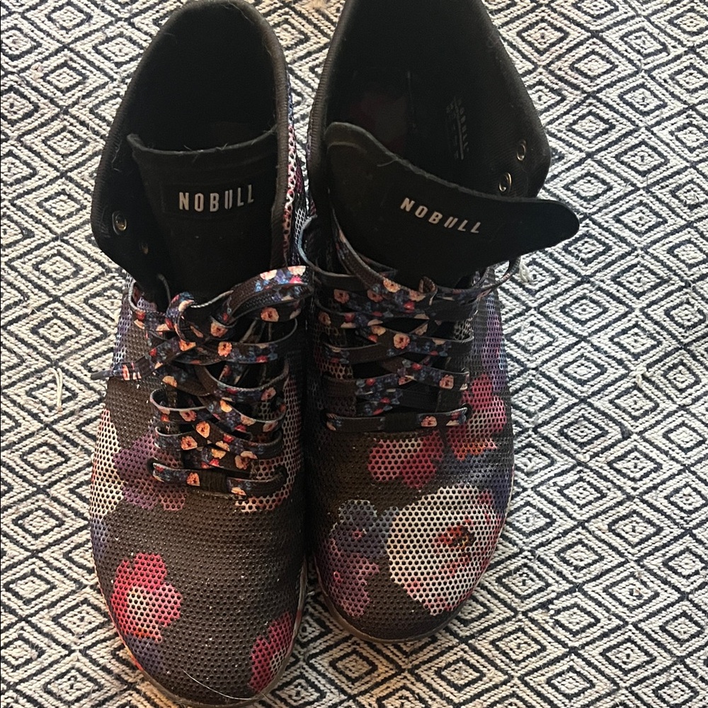 Mens Floral Sneakers - Black and Pink